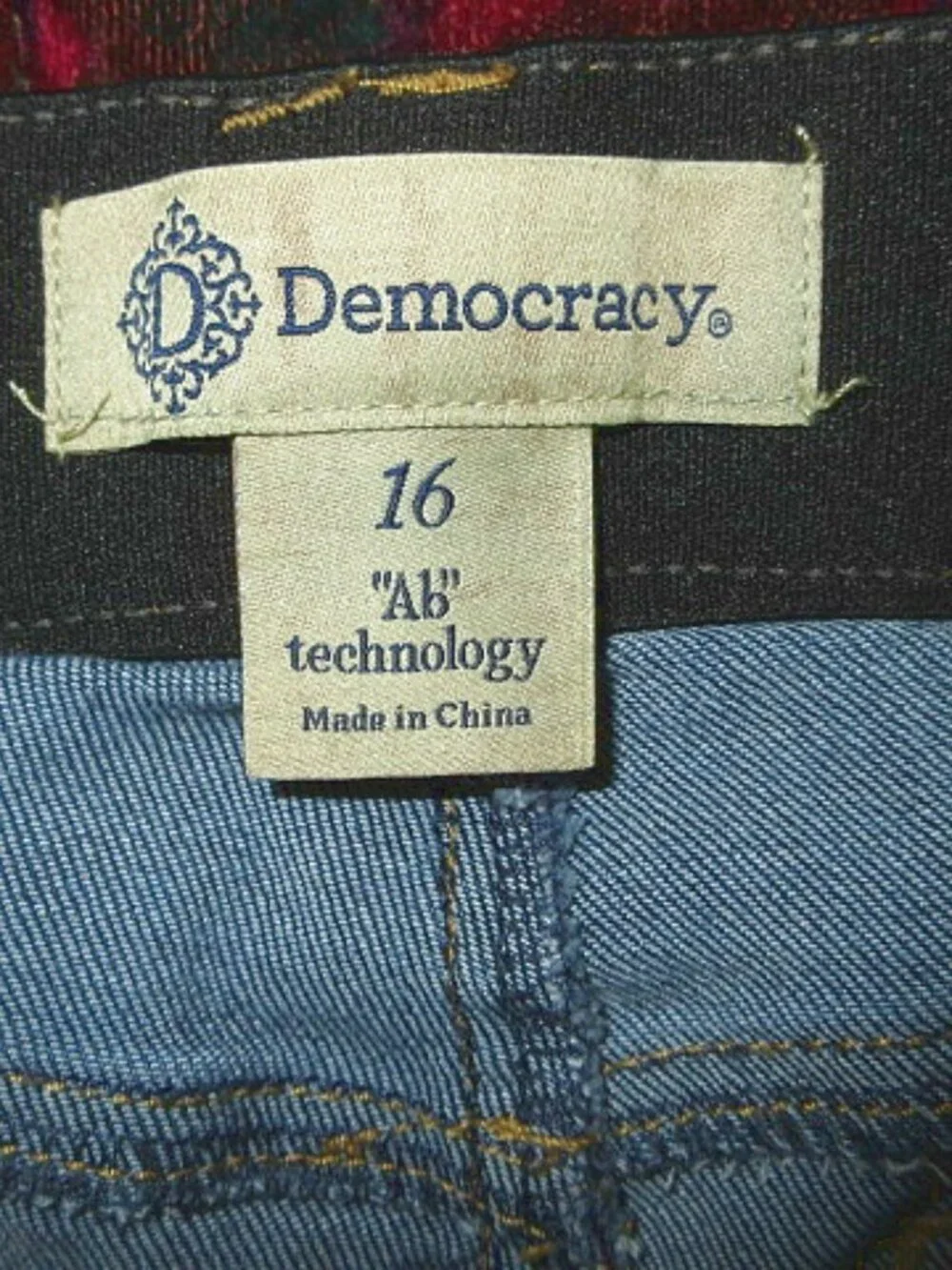 Democracy AB Solution Itty Bitty Boot Jeans Size 16 Stretch Denim High Rise